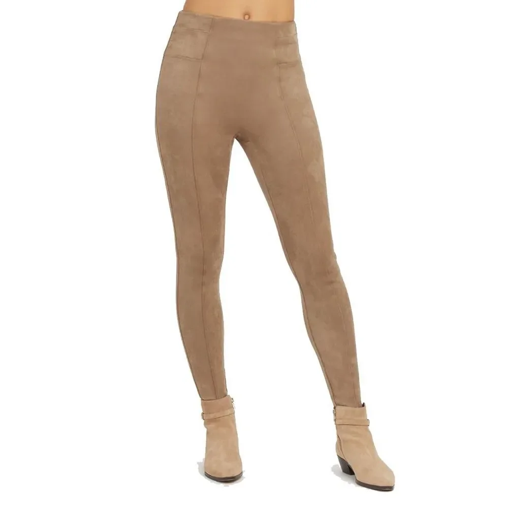 Spanx Faux Suede Leggings Camel Size Medium - Picture 2 of 14